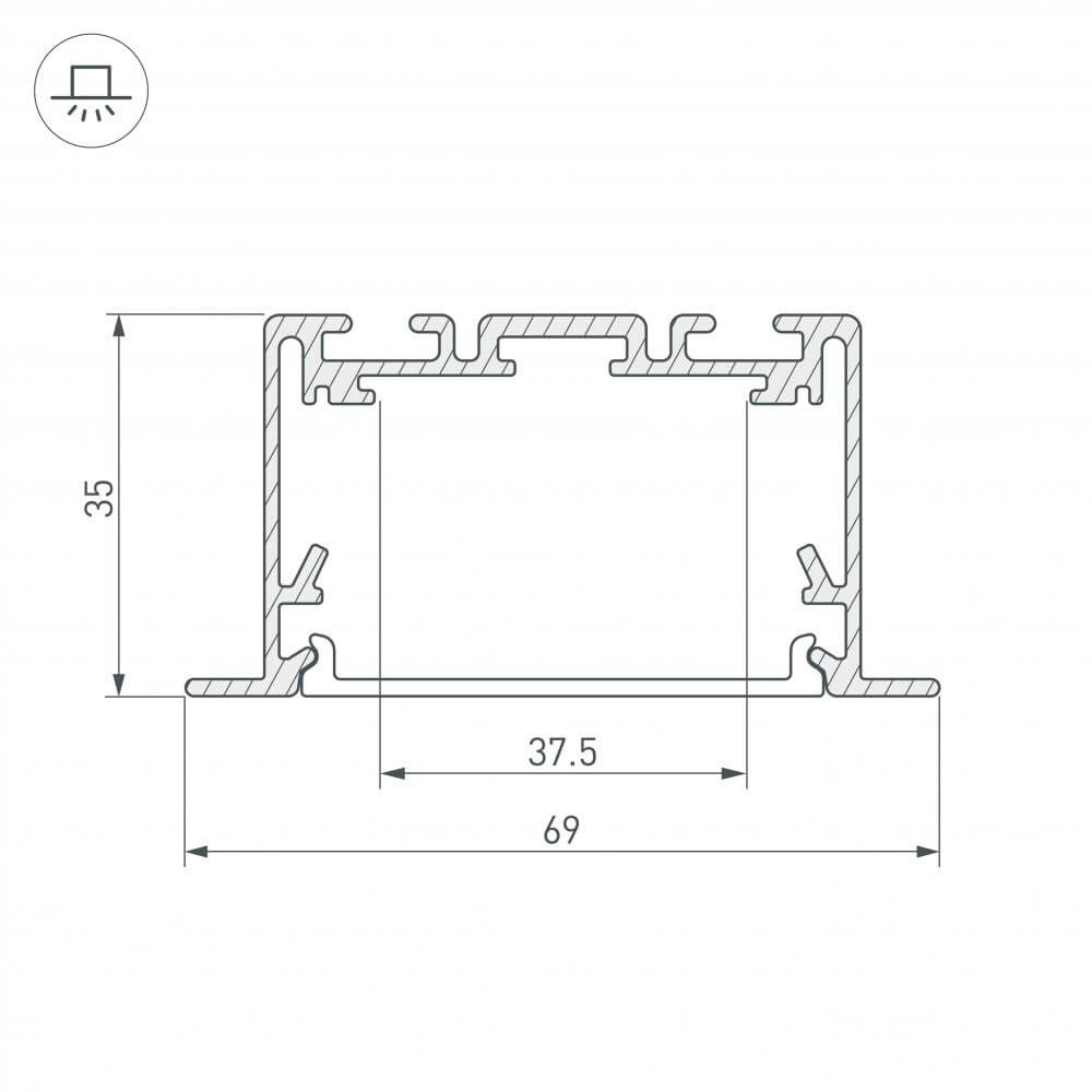 профиль arlight s2-linia69-f 029470