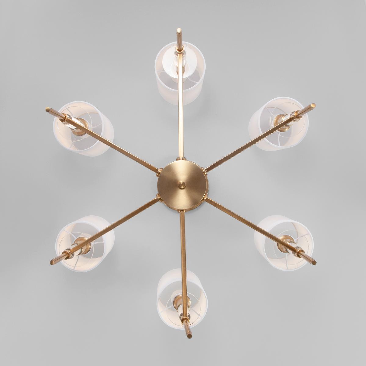 люстра на штанге eurosvet brielle 60132/6 латунь