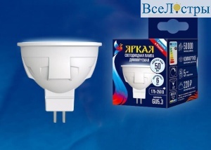LED-JCDR 6W/NW/GU5.3/FR/DIM PLP01WH картон