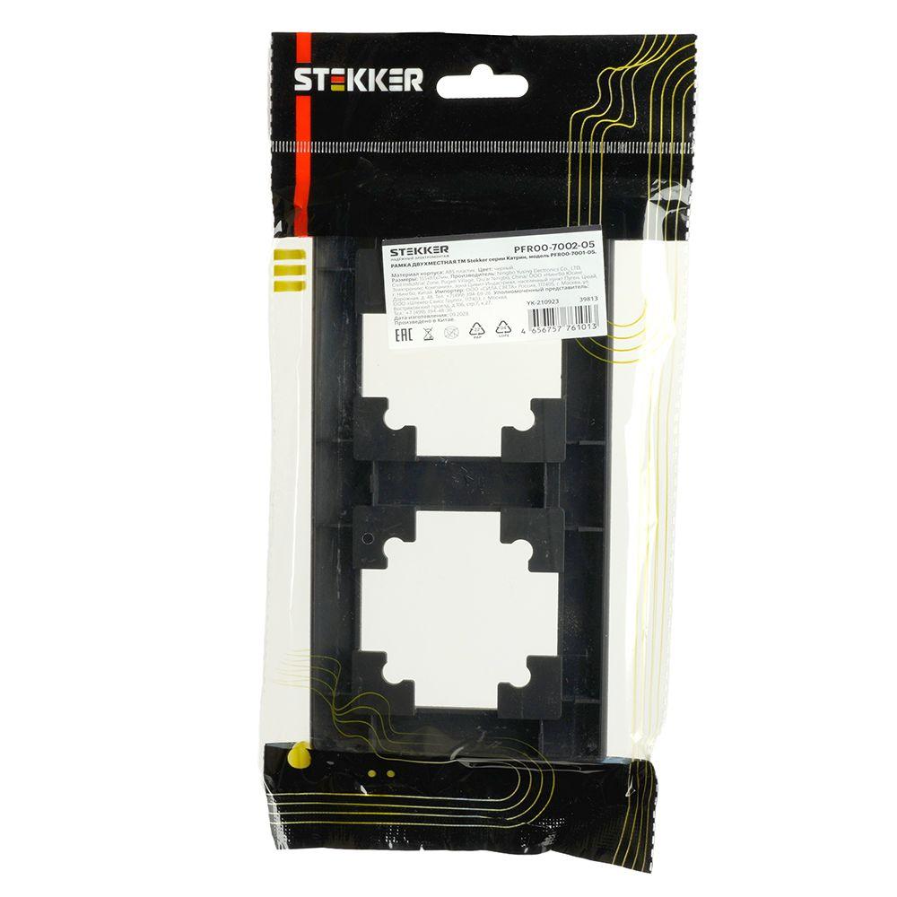 рамка 2-постовая stekker катрин черный pfr00-7001-05 39813