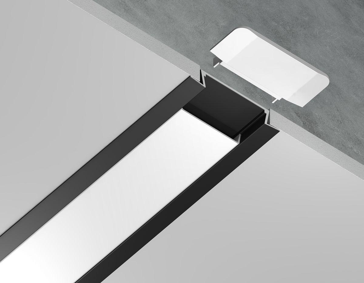 встраиваемый профиль с рассеивателем ambrella illumination gp1100bk