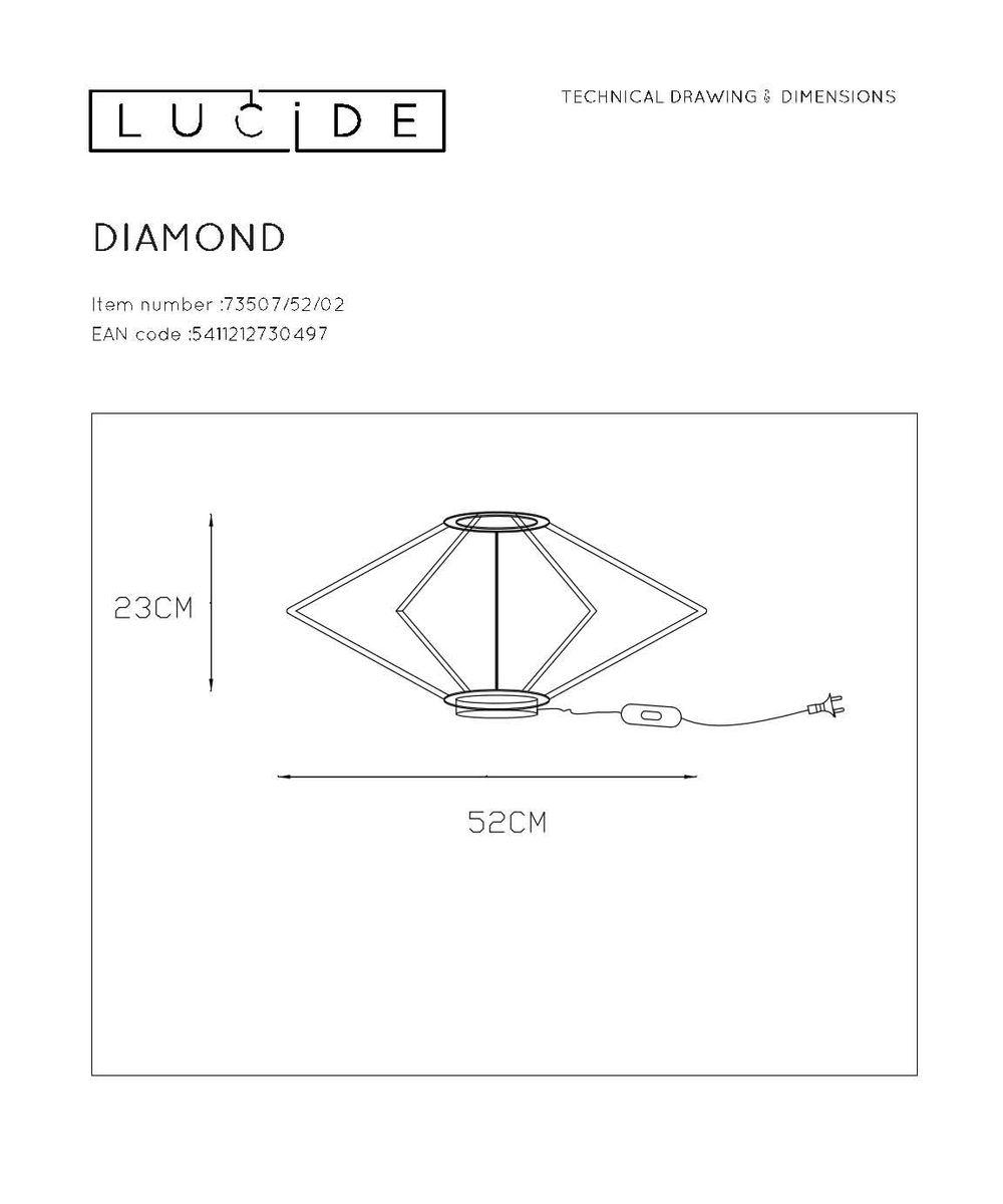 настольная лампа lucide diamond 73507/52/02