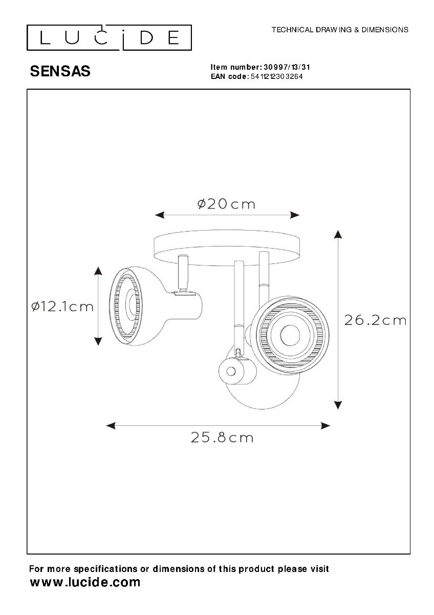 спот lucide sensas 30997/13/31