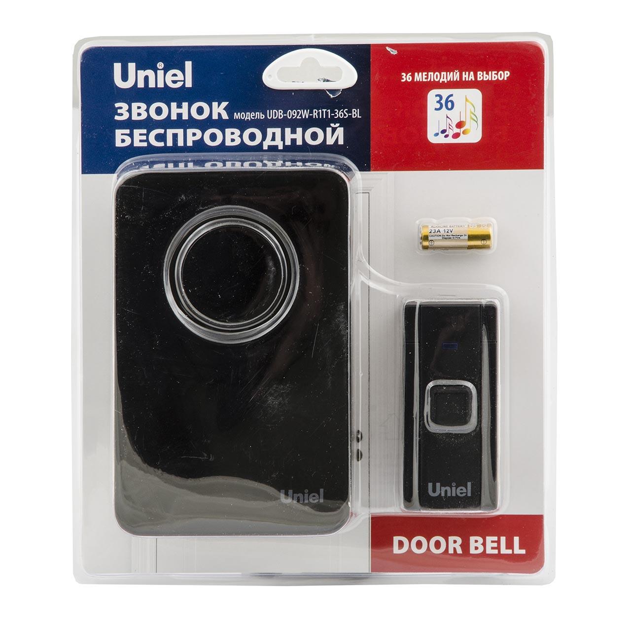 звонок электронный (ul-00006437) uniel udb-092w-r1t1-36s-bl