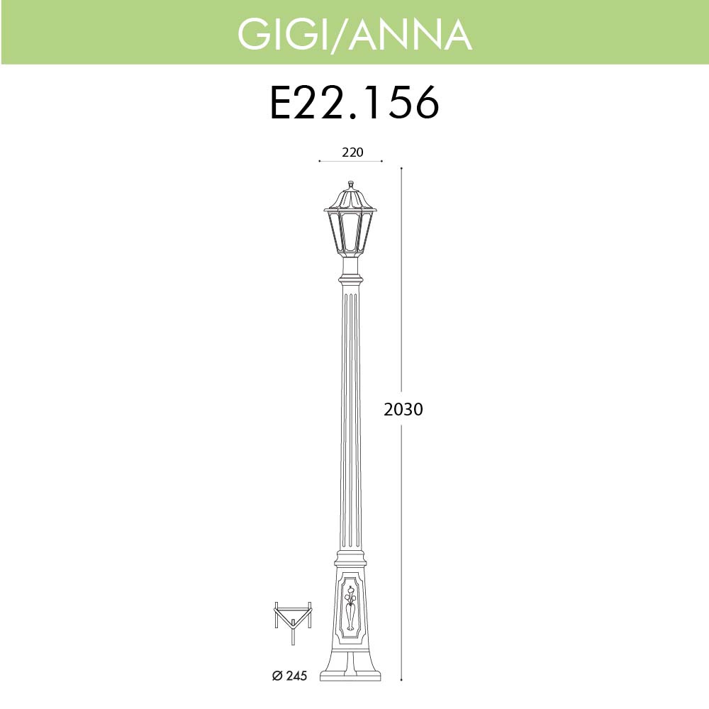 уличный фонарь fumagalli gigi/anna e22.156.000.byf1r