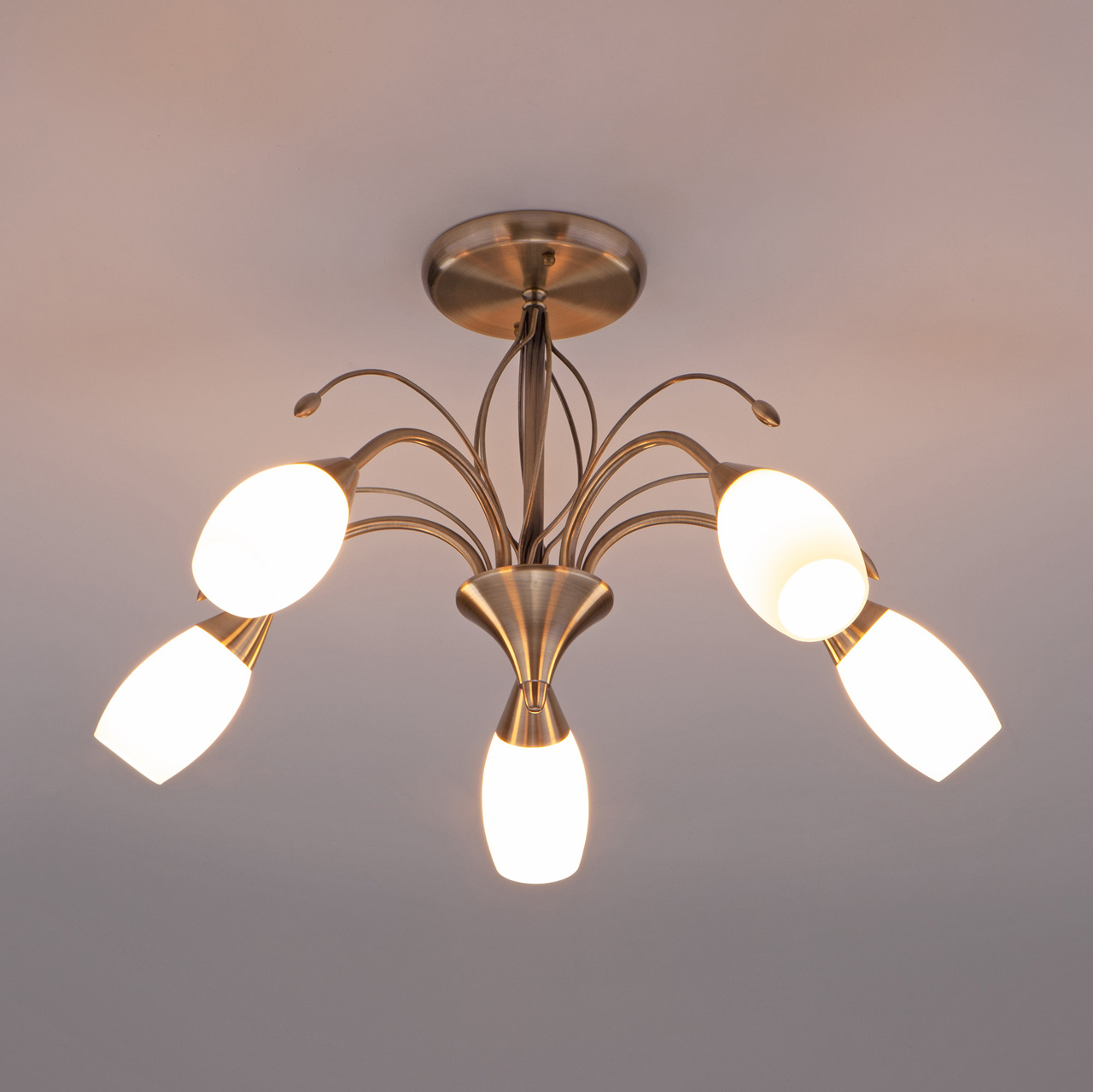 потолочная люстра eurosvet ginevra 30280/5 античная бронза