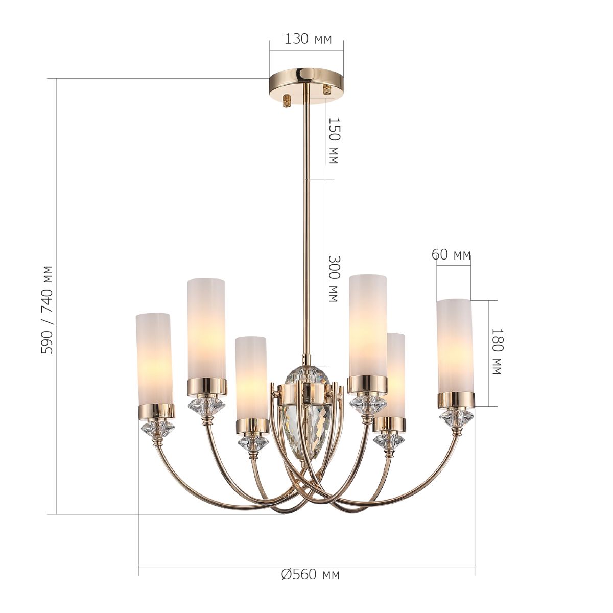 люстра на штанге st luce элегра sl1402.253.06