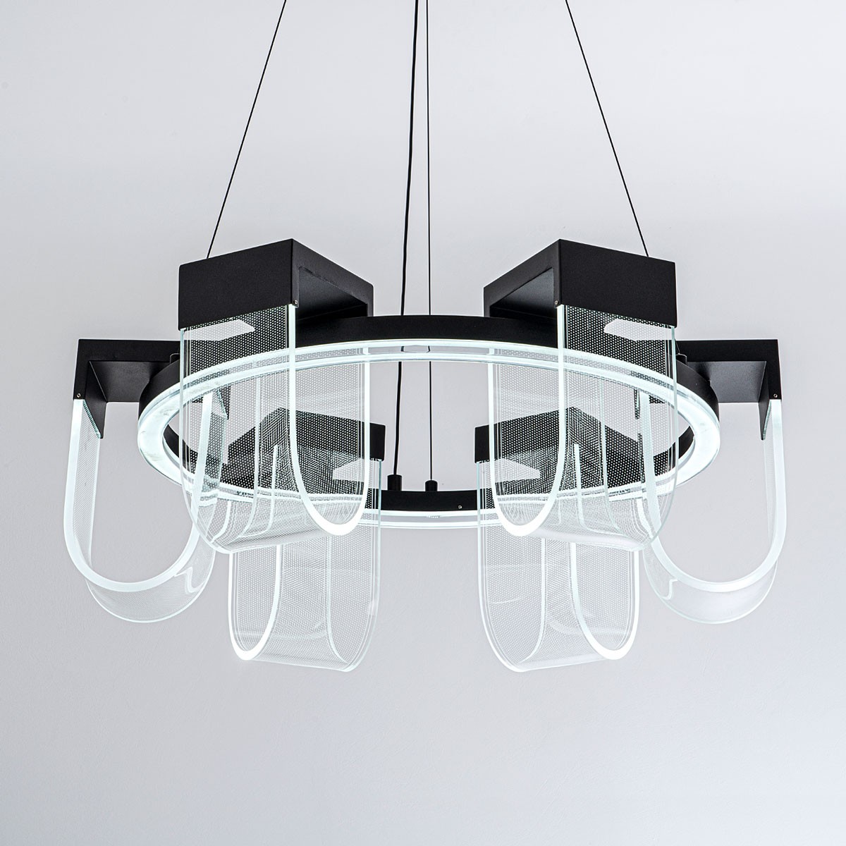 подвесная люстра led4u l7707-600 bk
