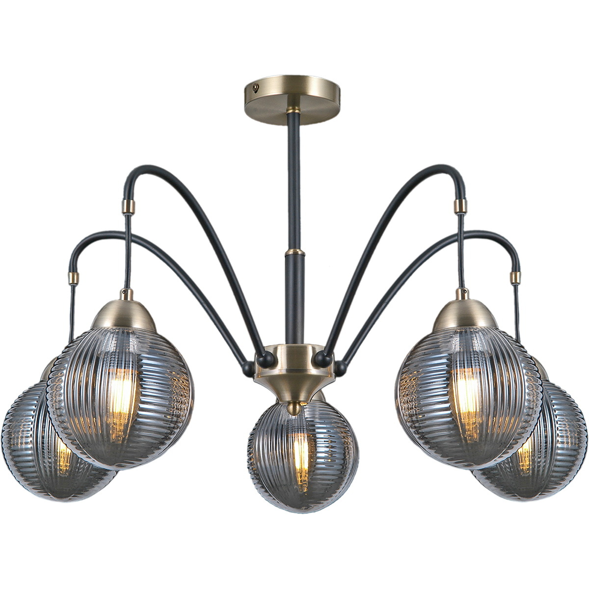 люстра на штанге illumico il0433-5psq-79 bk ab
