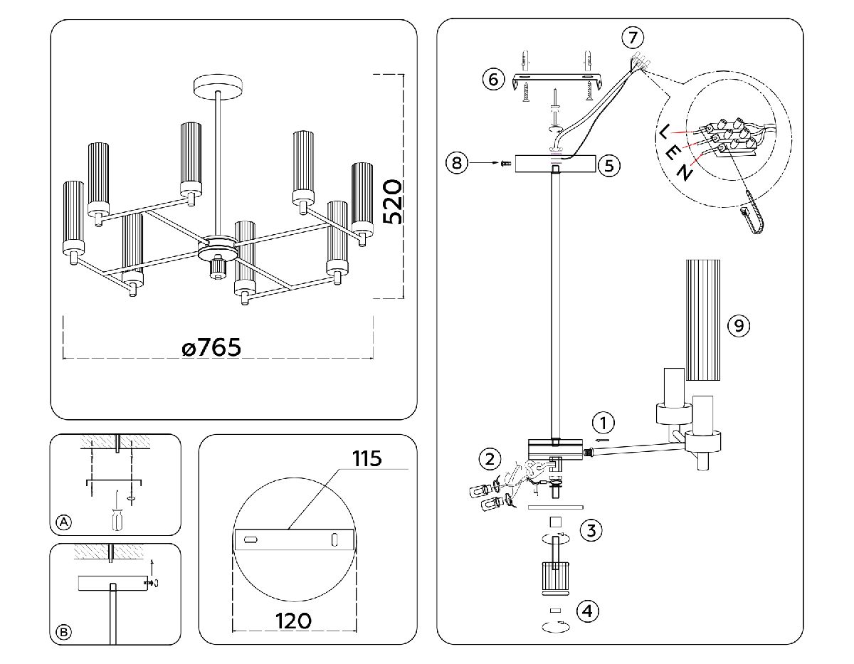 люстра на штанге ambrella light high light modern lh55152