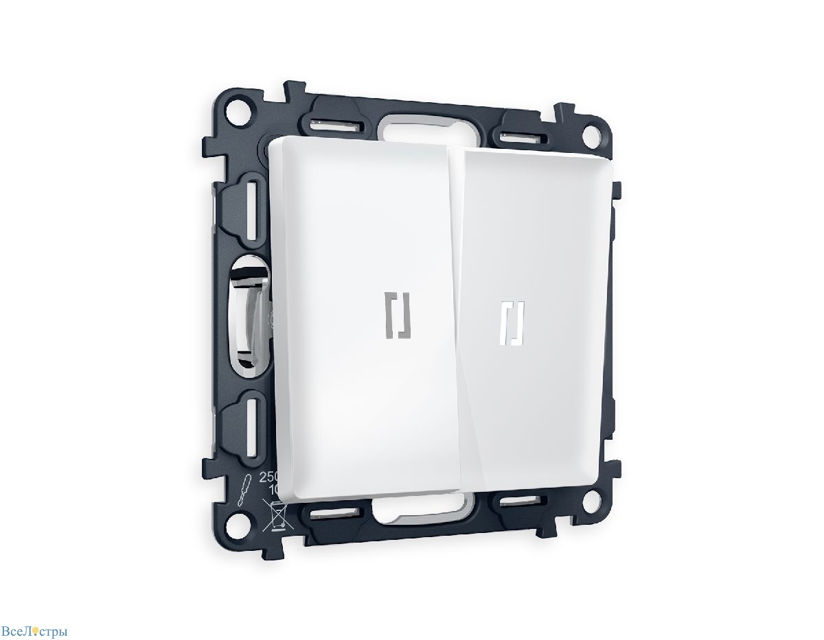 комплект механизма 2-кл проходного выключателя с подсветкой ambrella volt alfa ma124035