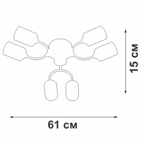 потолочная люстра vitaluce v2822-1/6pl