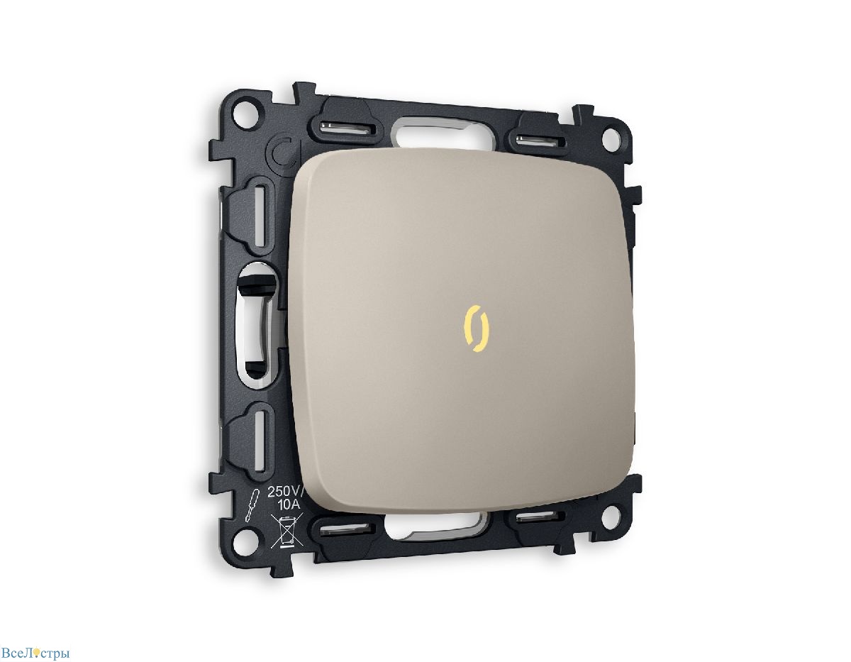 комплект механизма 1-кл выключателя с подсветкой ambrella volt omega mo362010