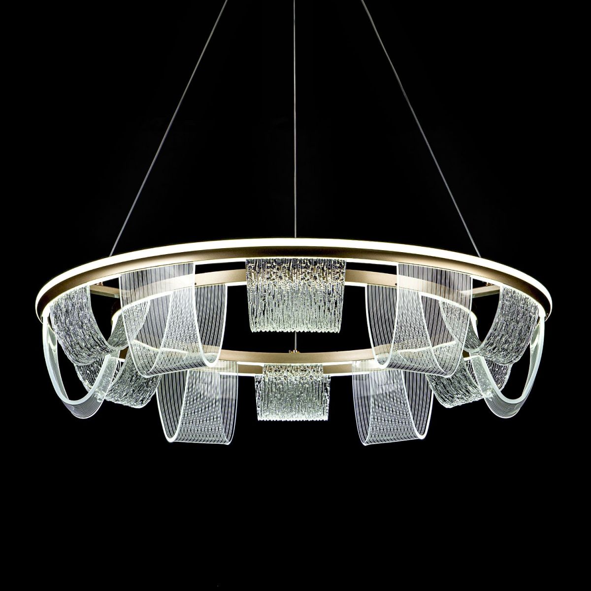 подвесная люстра led4u l7706-800 gd