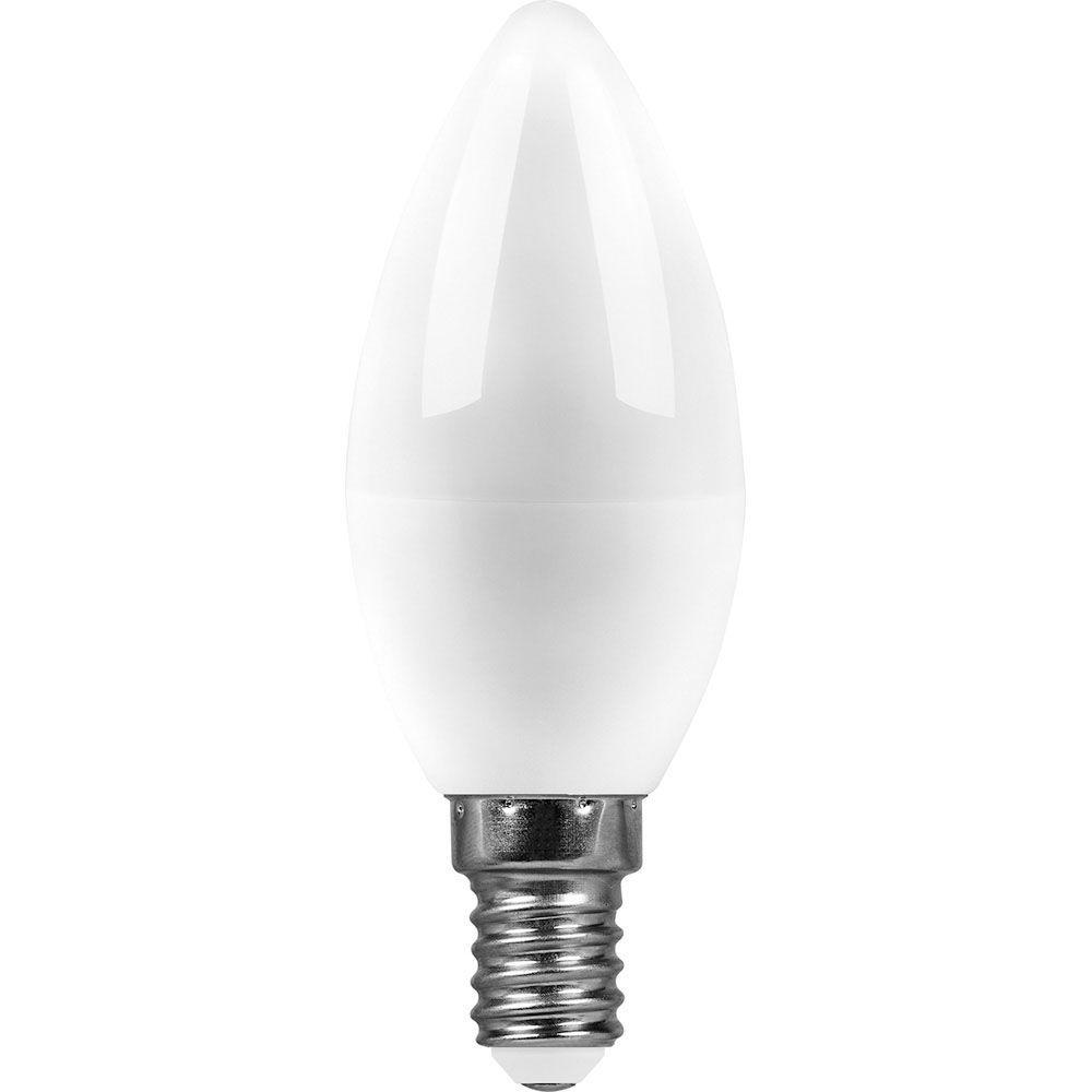 лампа светодиодная saffit e14 7w 6400k матовая sbc3707 55169