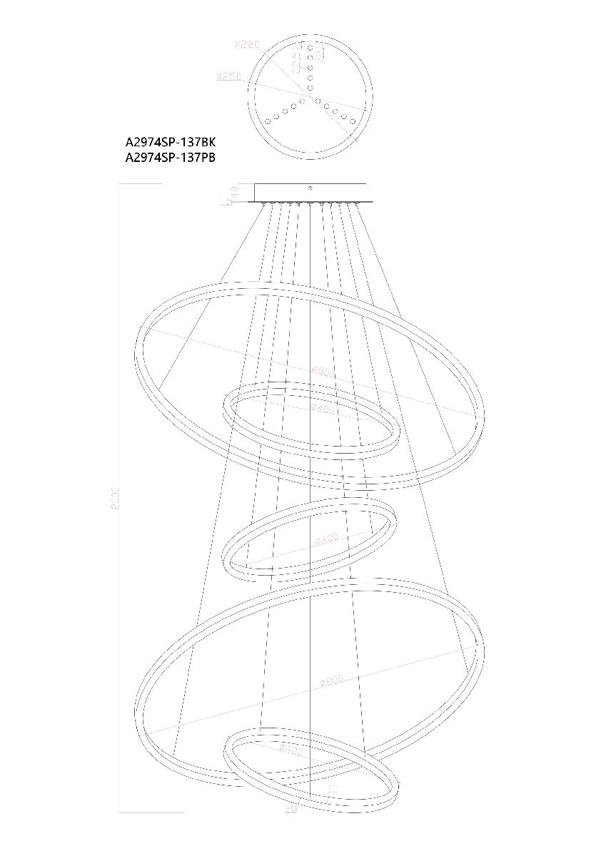 подвесная люстра arte lamp arcane a2974sp-137bk