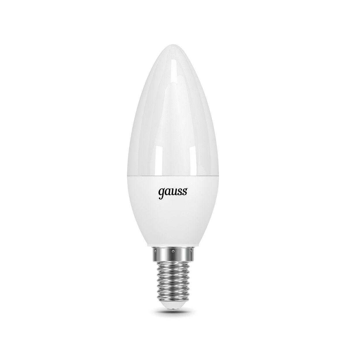 лампа светодиодная gauss e14 9.5w 6500k матовая 103101310