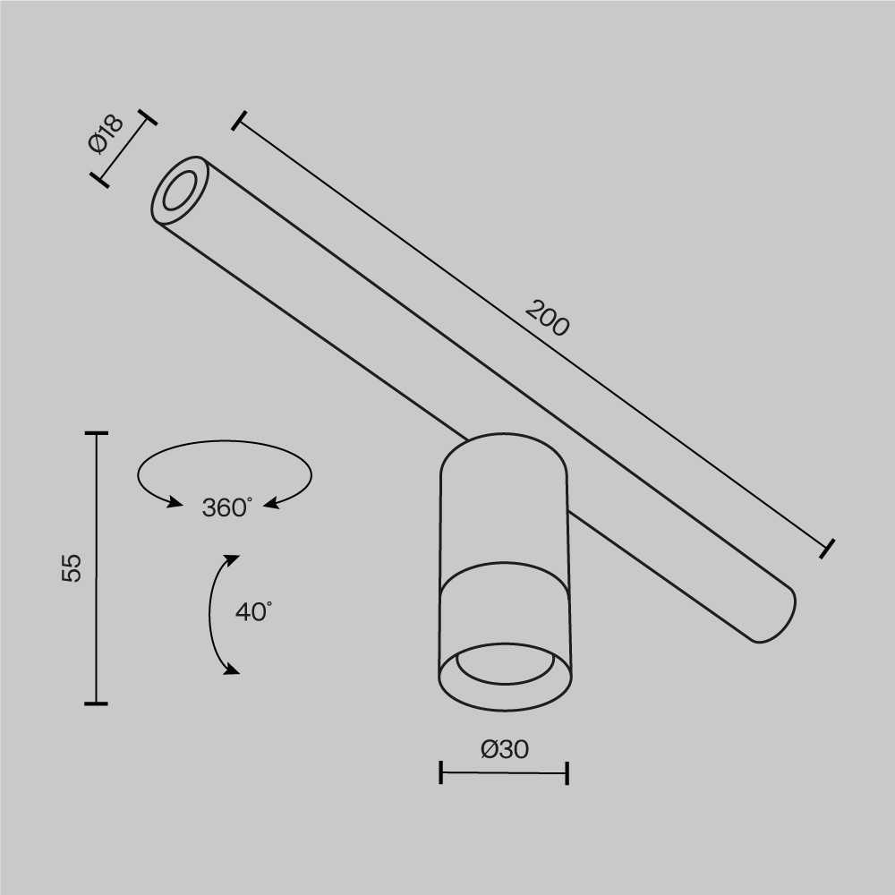 трековый светильник maytoni focus led c103cl-5w3-6k-b