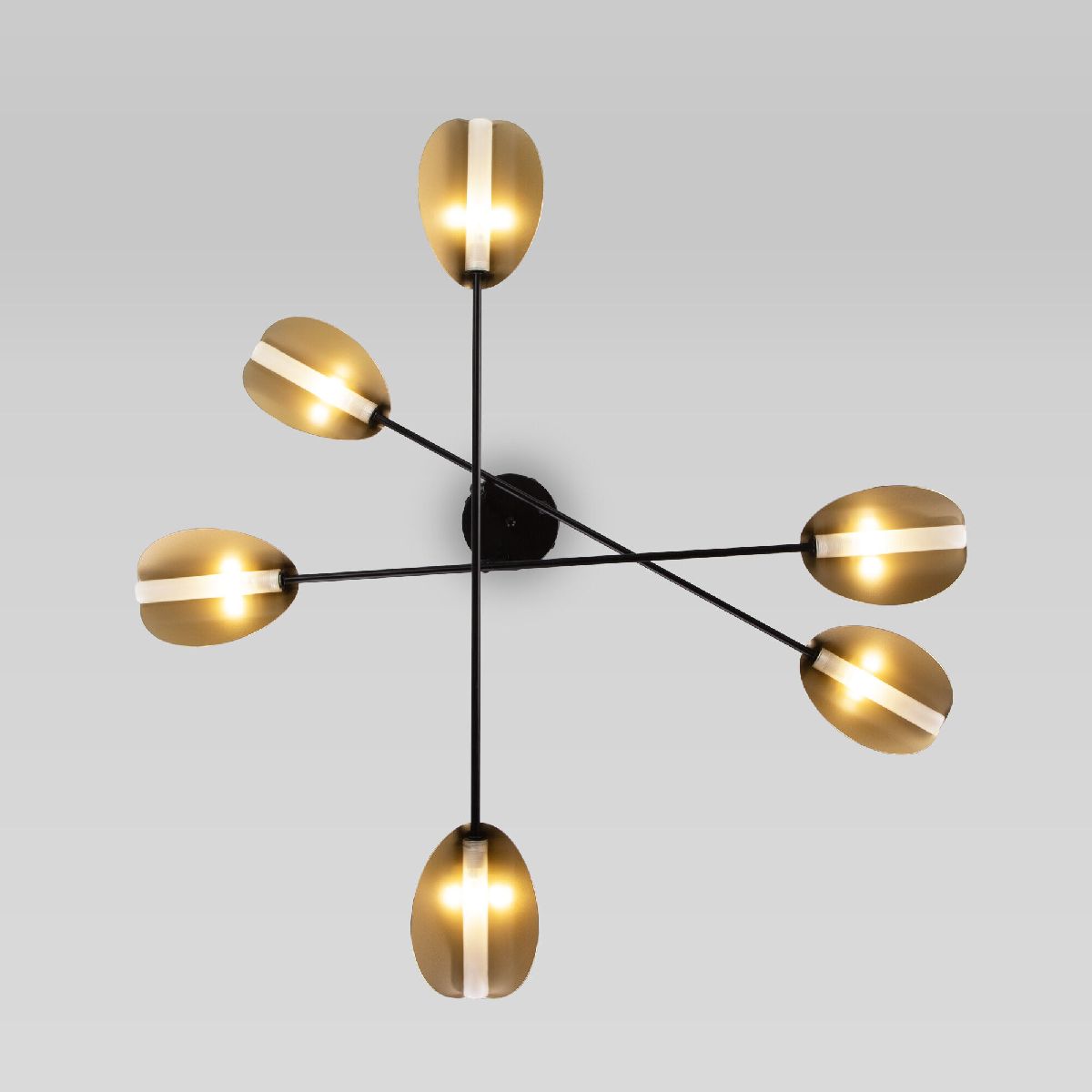 потолочная люстра eurosvet grazia 70148/6 черный/золото smart a062042