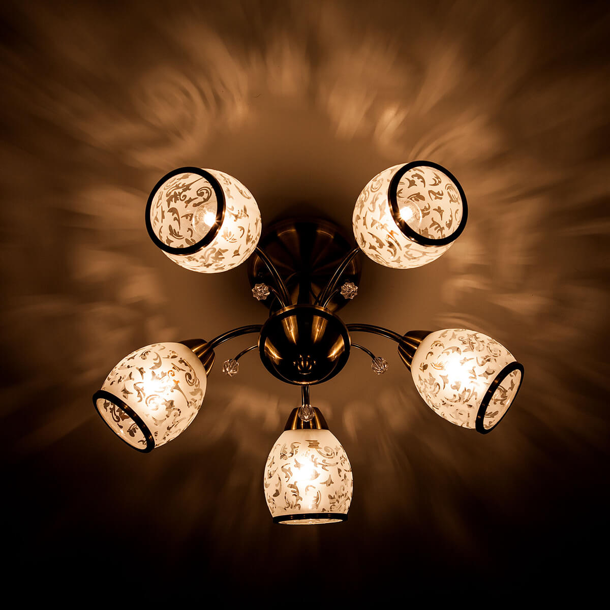 потолочная люстра eurosvet 30026/5 античная бронза