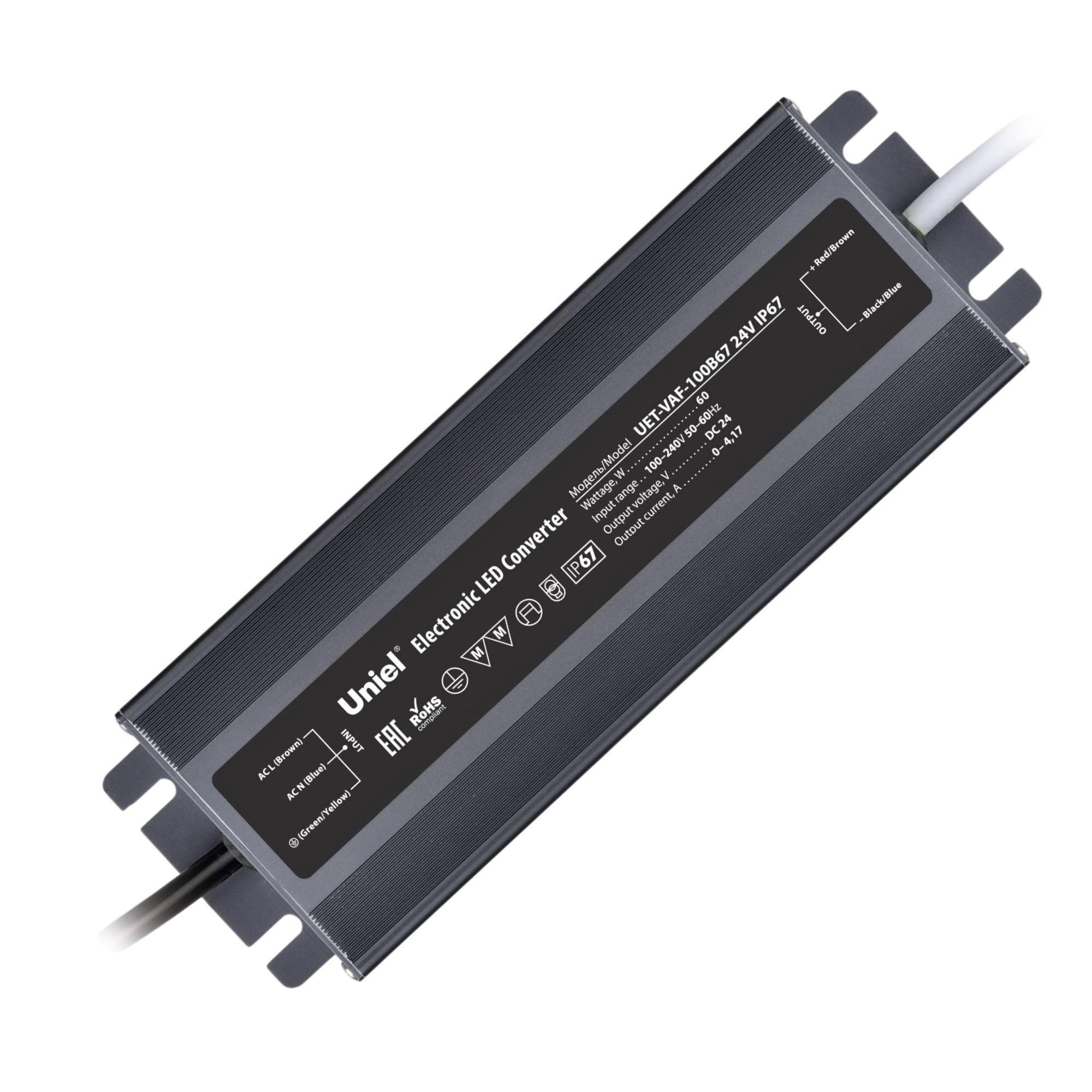 блок питания uniel uet-vaf-100b67 24v ip67 ul-00009367