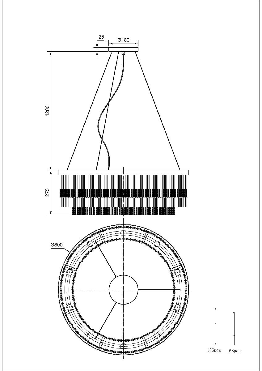 подвесная люстра divinare brillante 6813/17 lm-10