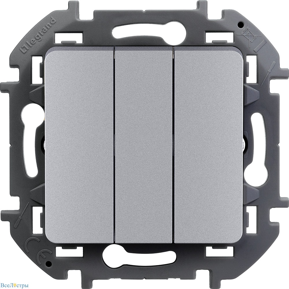 выключатель трехклавишный legrand inspiria 673642