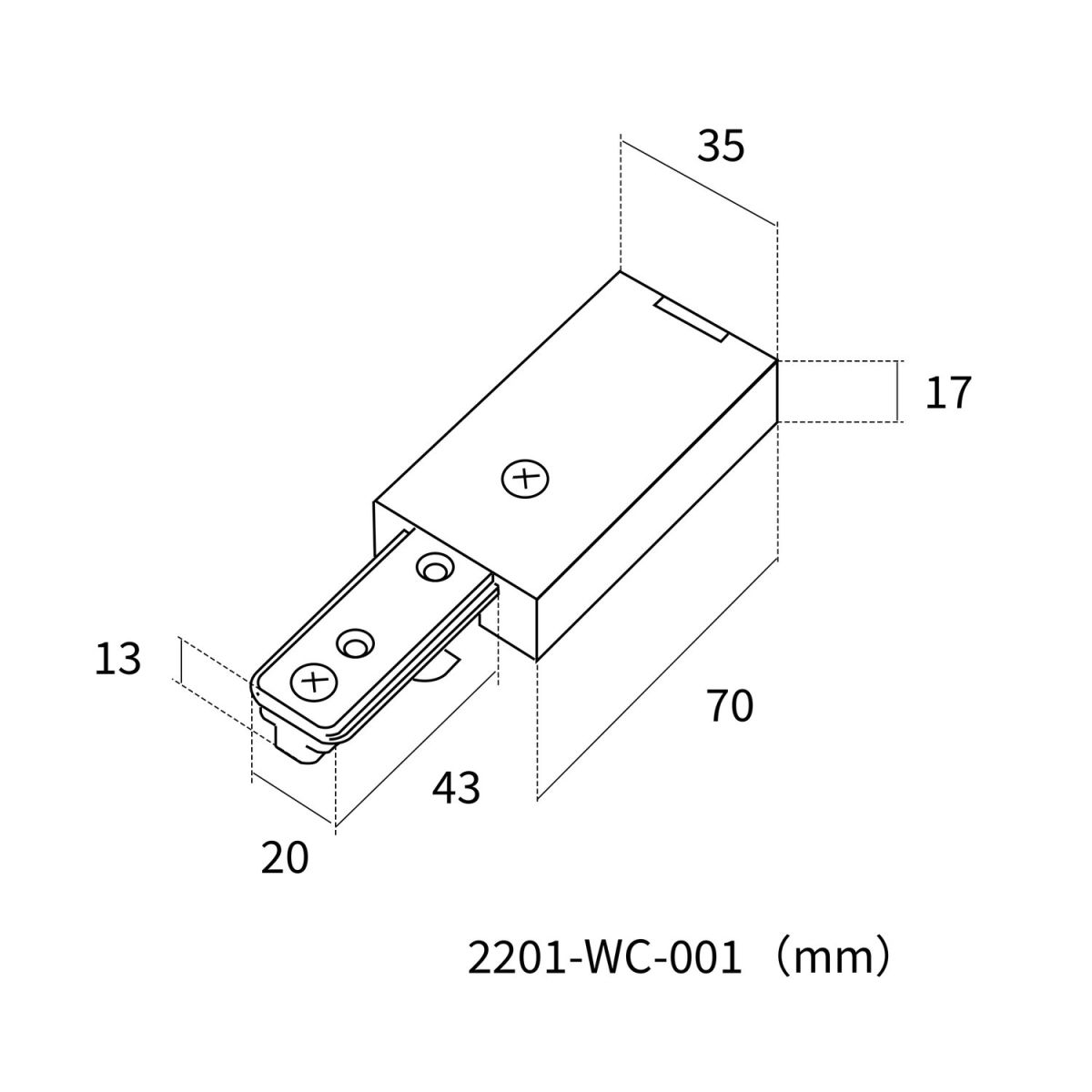 коннектор для однофазного шинопровода favourite practica 2201-wc-001