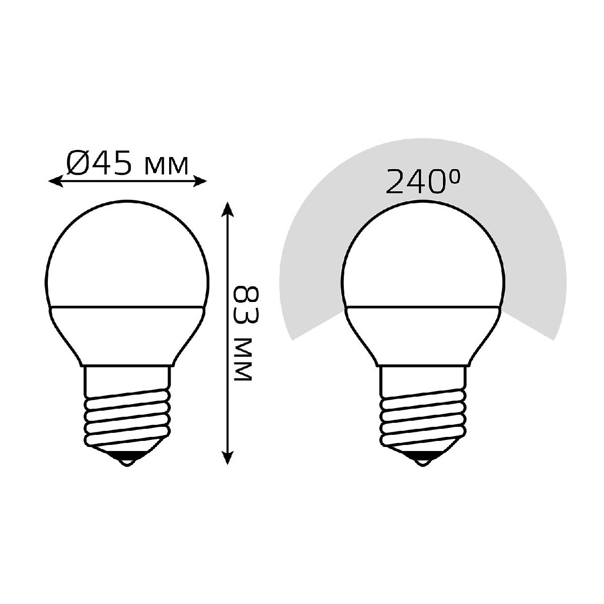 лампа светодиодная gauss e27 7w 2700k матовая 53217t