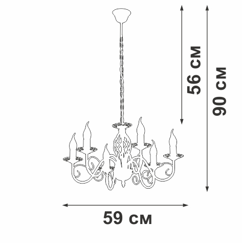 подвесная люстра vitaluce v1104-7/6