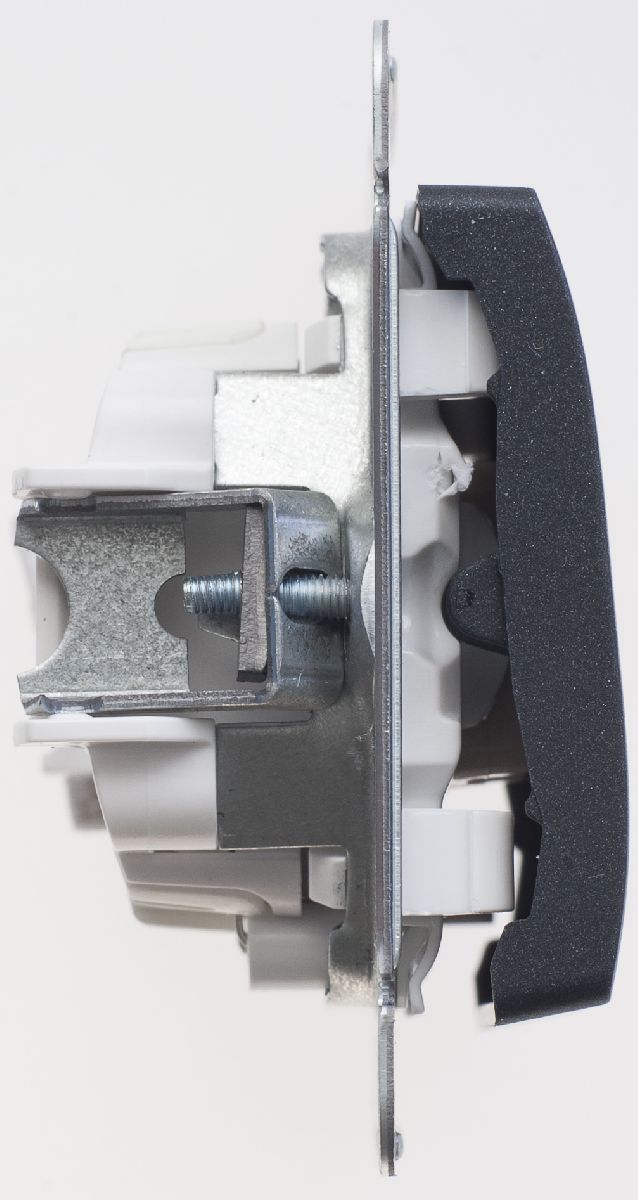 переключатель 1-клавишный с подсветкой сх.6а, 10ах systeme electric glossa антрацит gsl000763