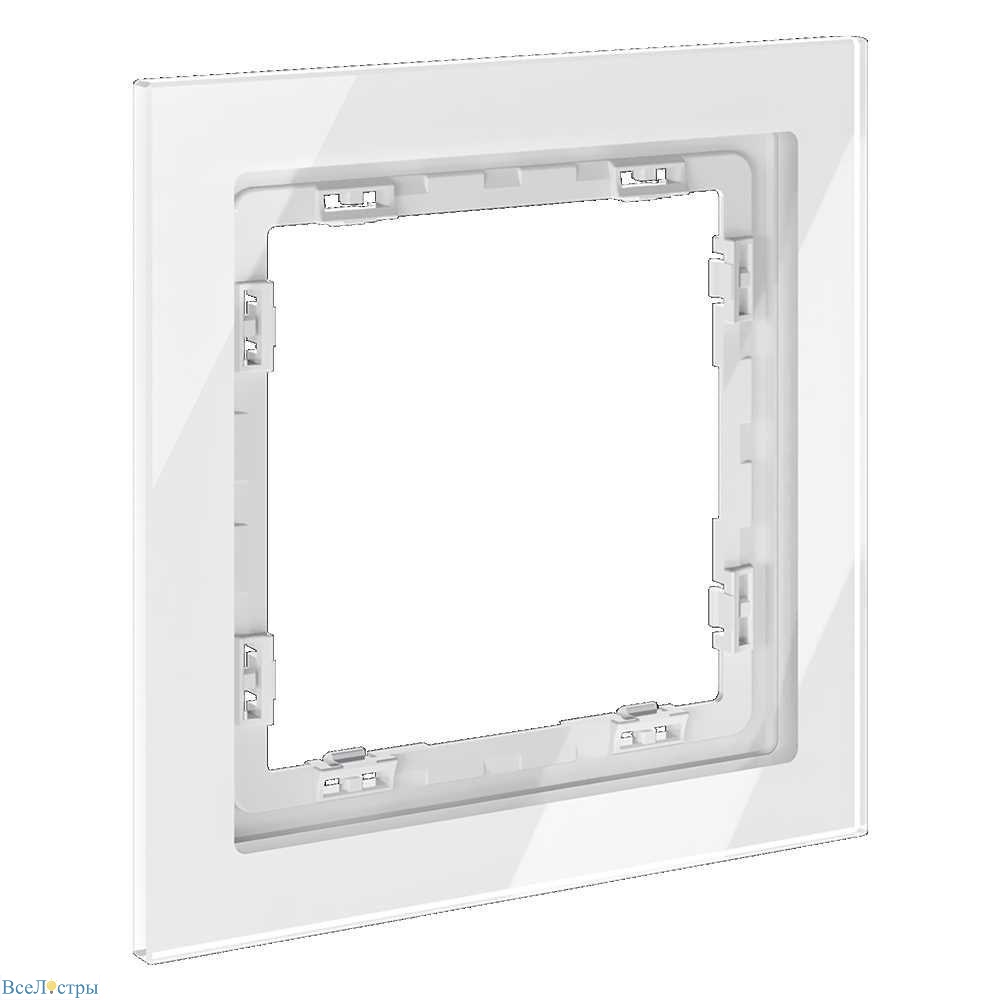 рамка стеклянная voltum s70 на 1 пост, (белый, стекло) vls110101