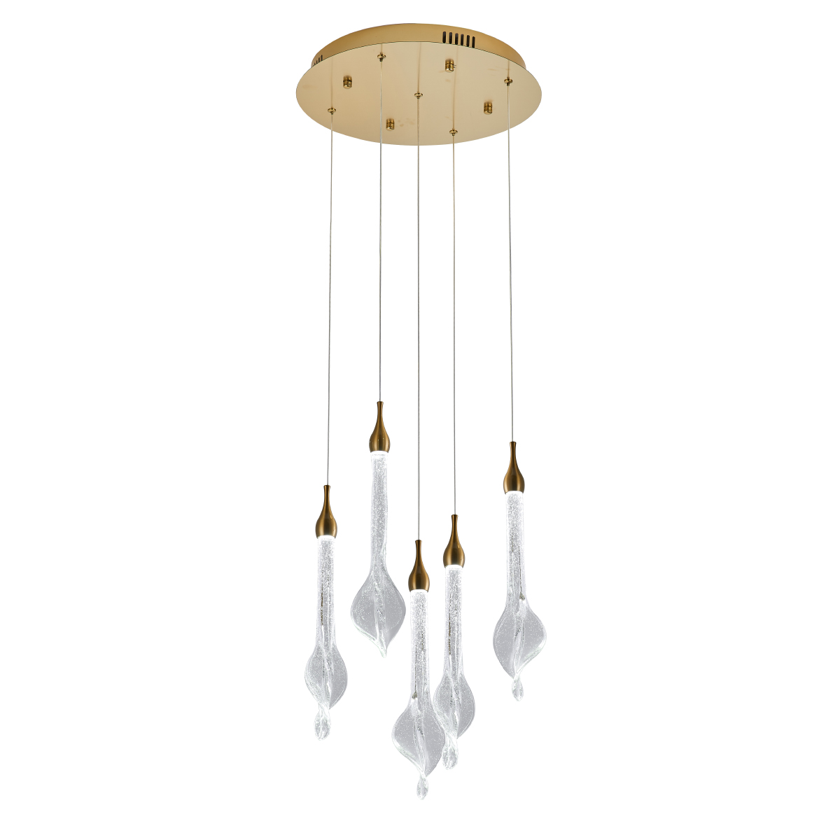 подвесной светильник delight collection od2433-5 gold/clear