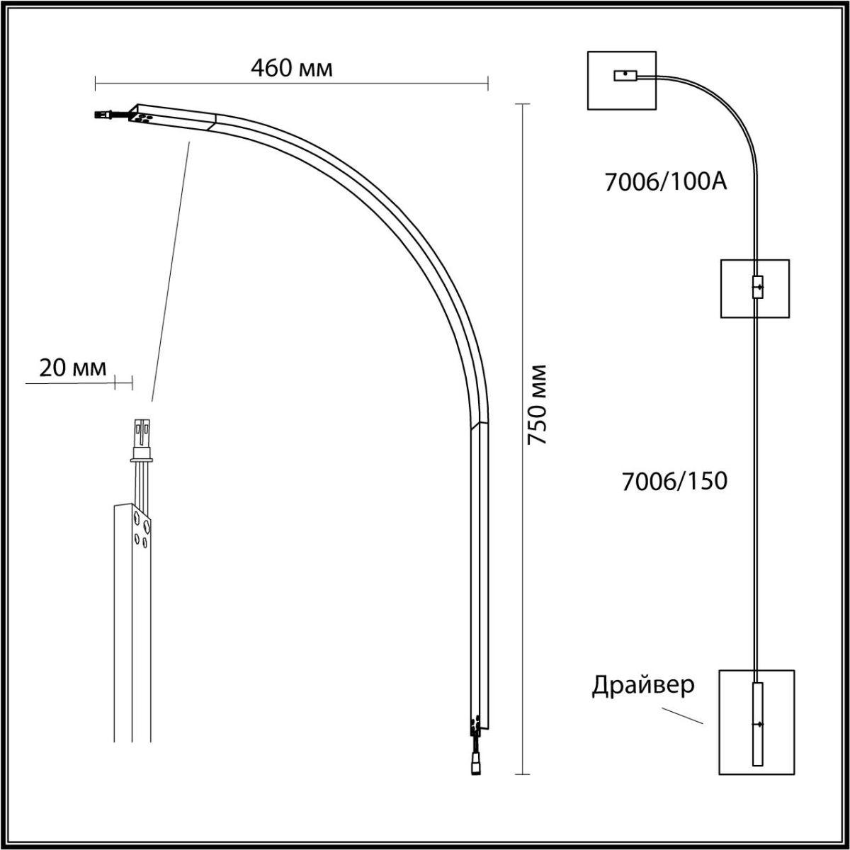 настенный светодиодный светильник odeon light hightech fino 7006/100a