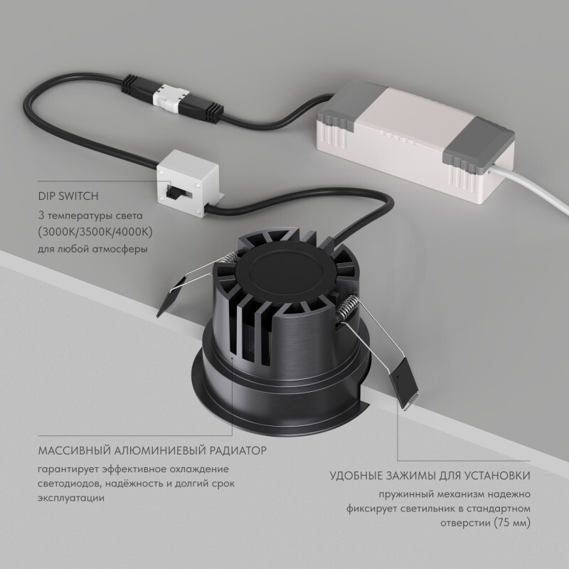 встраиваемый светильник denkirs shine glow dk2431-dn