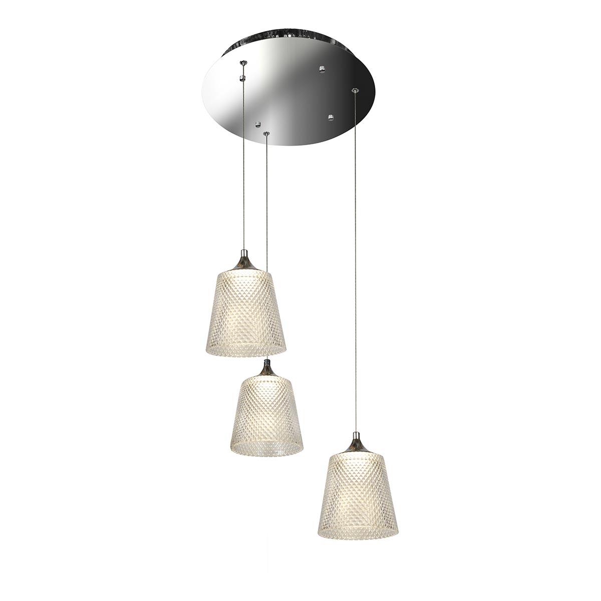 подвесная светодиодная люстра iledex flora wd8007-3 cr