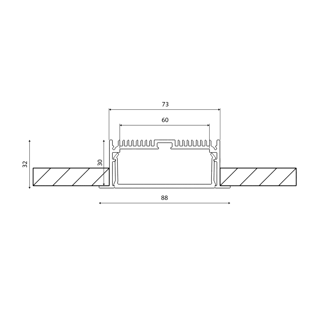 профиль алюминиевый designled le.8832-w 003117