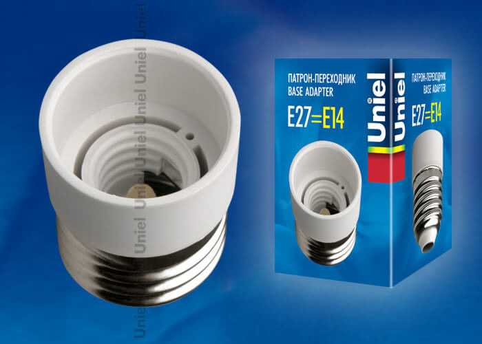 переходник с цоколя е27 на е14 (06471) uniel lh27-14l