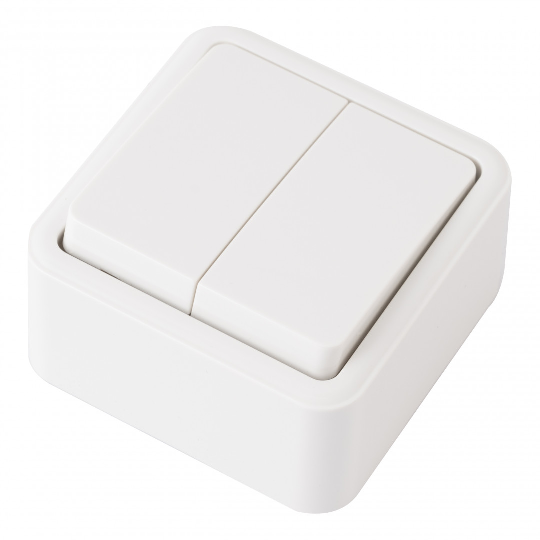 выключатель двухклавишный проходной arte milano 310.32-2.white