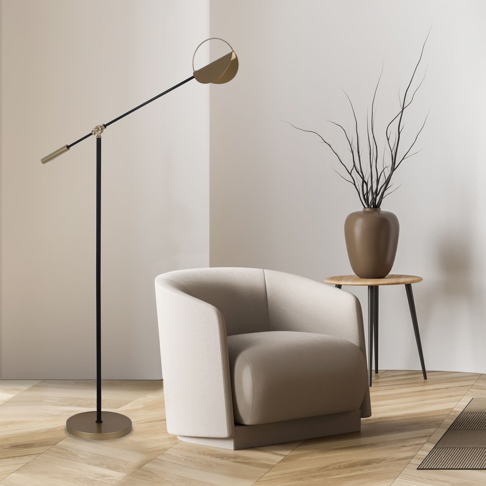 торшер eurosvet grazia 01143/1 черный/золото a062045