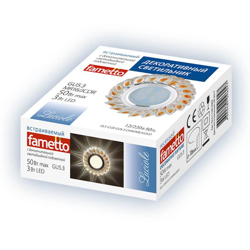 встраиваемый светильник fametto luciole dls-l128 gu5.3 chrome/clear