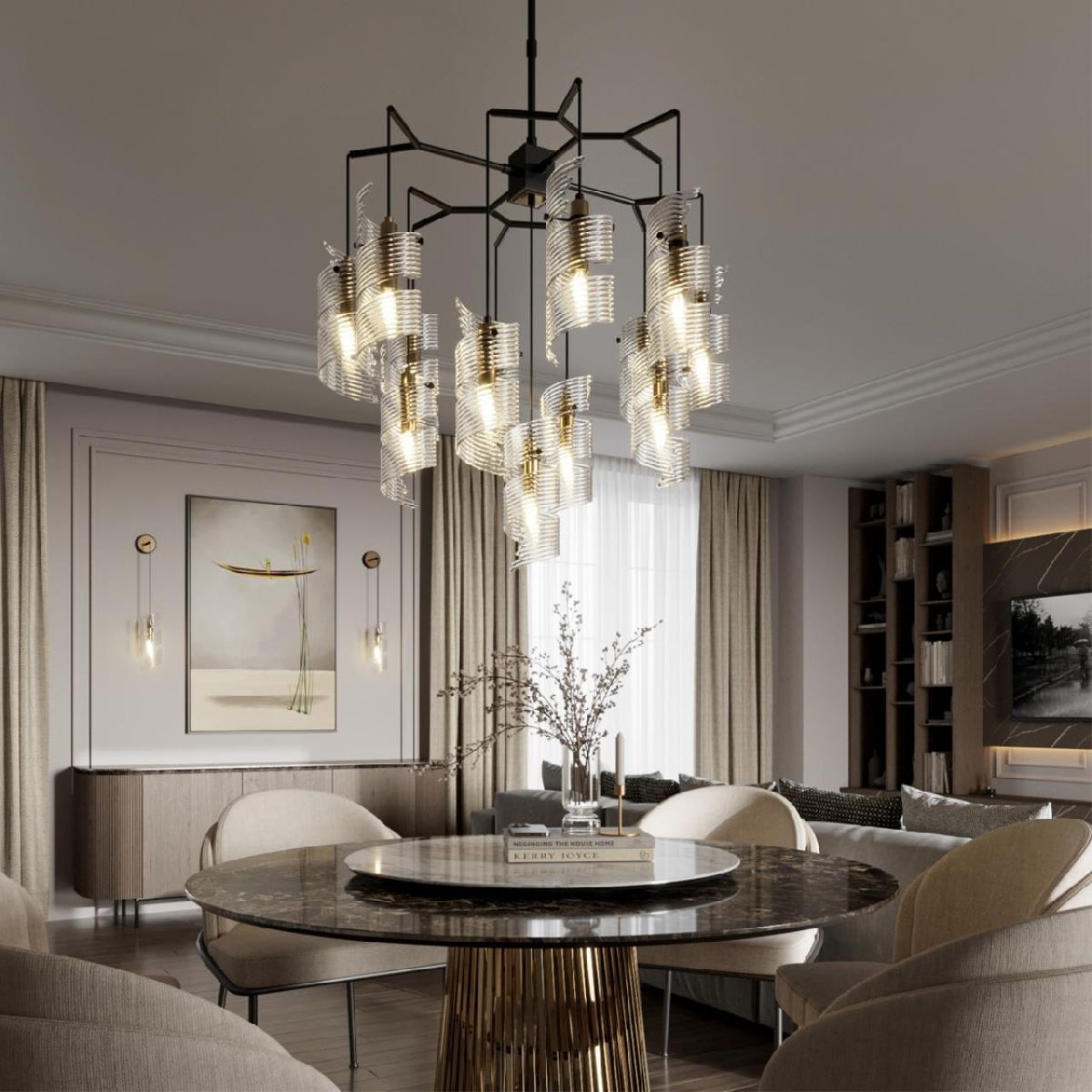 люстра на штанге odeon light fusilli modern 5439/13