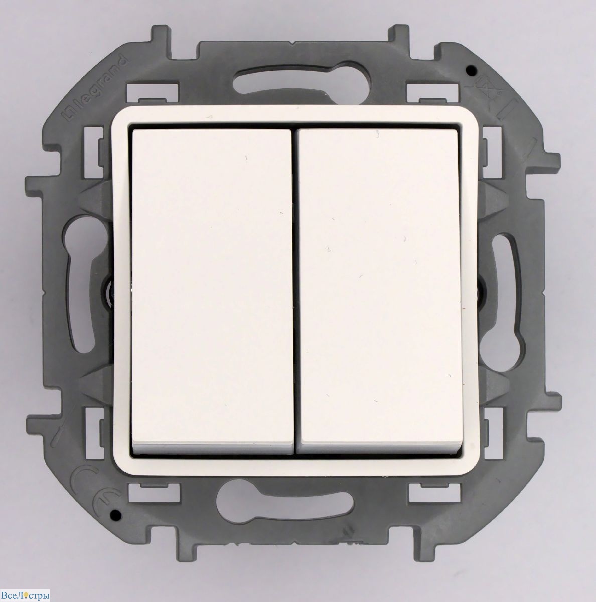 переключатель двухклавишный legrand inspiria 673655