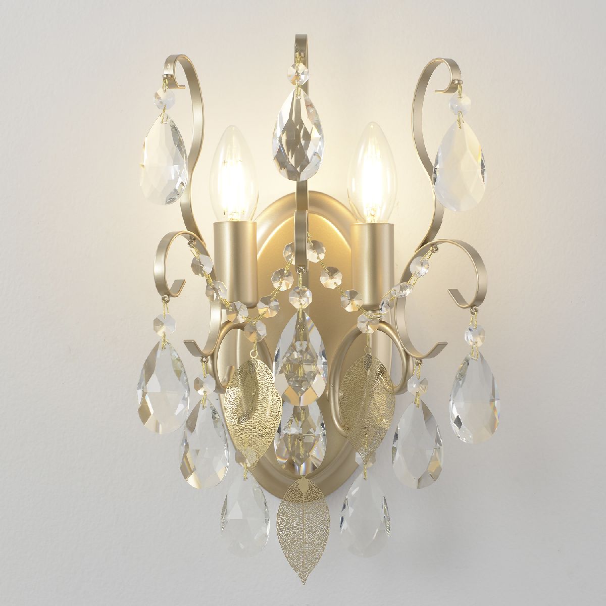 бра crystal lux esmiralda ap2 gold