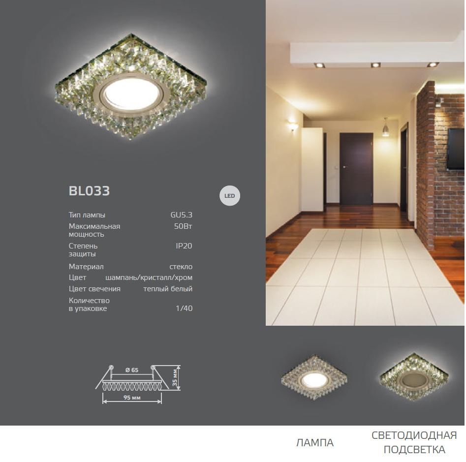 встраиваемый светильник gauss backlight bl033