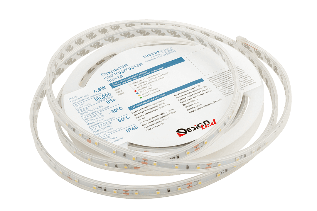 светодиодная лента designled dsg360-12-w-65 000262