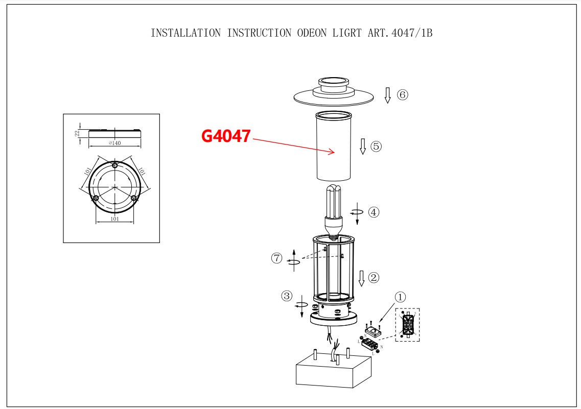 уличный светильник odeon light nature mito 4047/1b