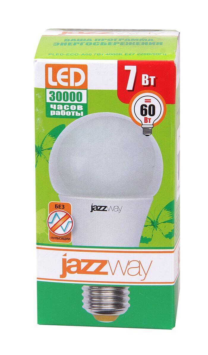 лампа светодиодная jazzway e27 7w 4000k матовая 1033185
