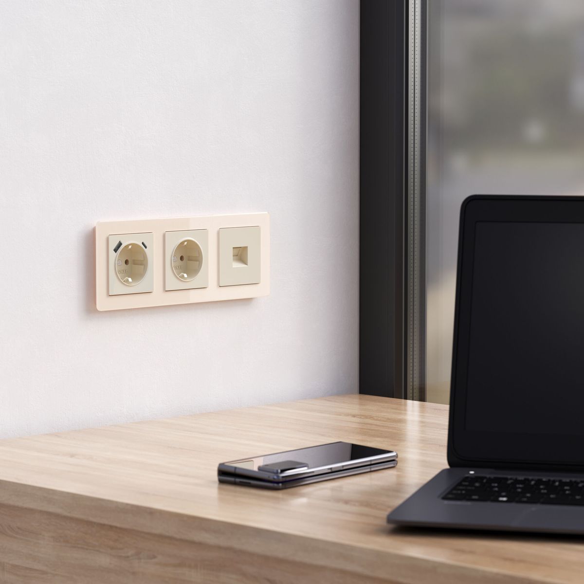 рамка на 3 поста werkel acrylic айвори 4690389186295 w0032743