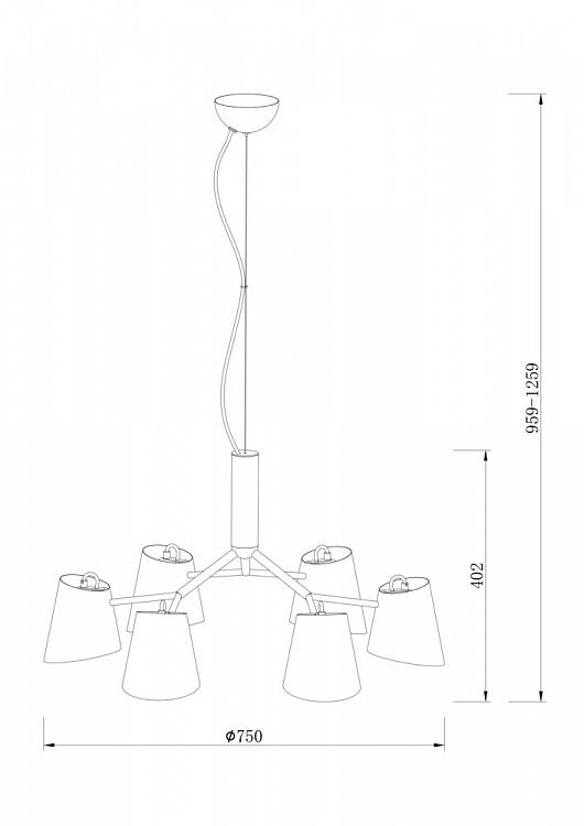 подвесная люстра freya nordic fr5127pl-06b